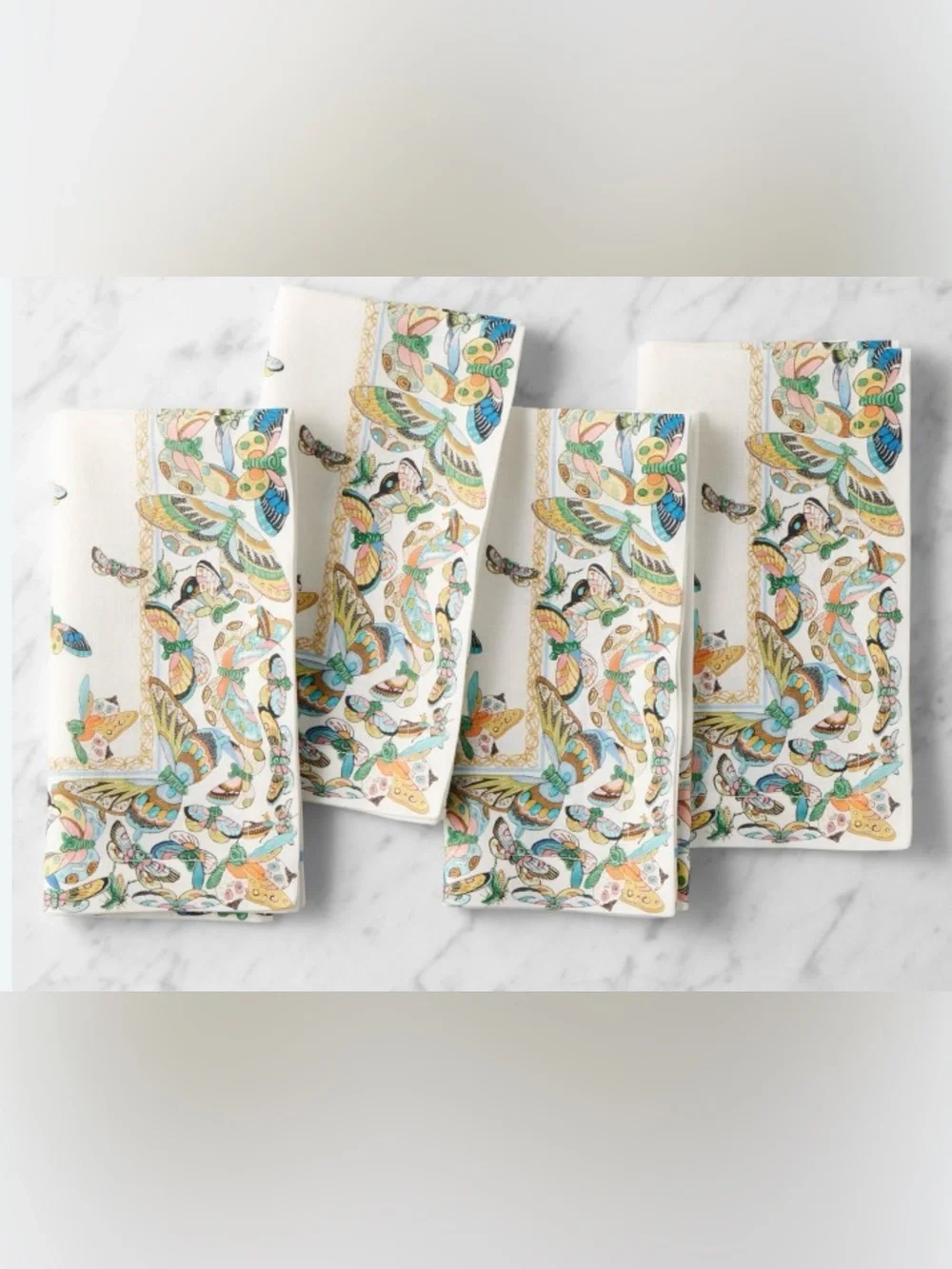 William Sonoma Papillon Dinner Napkins. 2 Sets of 4. NWT